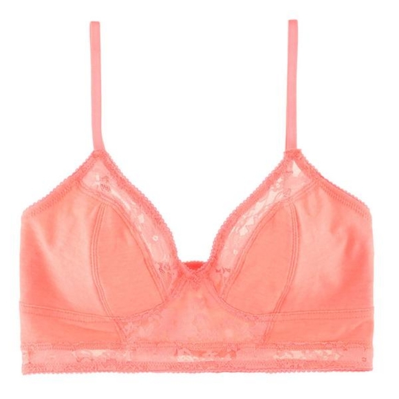 ✨️LAST CHANCE✨️ Orange Undies Cotton & Lace Longline Bralette - Picture 1 of 3